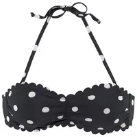 LASCANA Bandeau-Bikini-Top Damen Schwarz/Weiß 34 Cup A/B