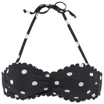 LASCANA Bandeau-Bikini-Top Damen Schwarz/Weiß 34 Cup A/B