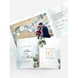 Dankeskarten Hochzeit selbst gestalten mit Spruch und Fotos im Onlinedesigner bei Meine-Kartenmanufaktur.de