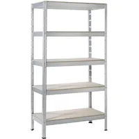 SCHULTE Regalwelt Schwerlastregal 5 Holzböden, 180x90x40 cm (HxBxT), Traglast pro Ebene 175 Kg, verzinkt, Lagerregal,