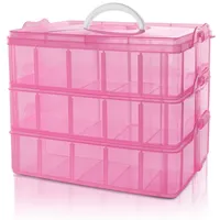 Belle Vous Aufbewahrungsbox Plastik Stapelbar Pink - Sortierkasten bis