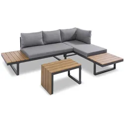 Loungemöbel Set Victoria 3tlg. Aluminium Grau