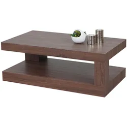 Couchtisch MCW-A32, Wohnzimmertisch, 3D-Struktur, 40x110x60cm ~ braune Eicheoptik