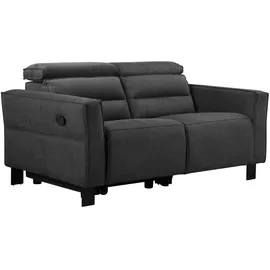 Home Affaire 2-Sitzer HOME AFFAIRE "Carpari, 162 cm, mit manueller od. elektrischer Relaxfunktion", grau (anthrazit), B:162cm H:97cm T:100cm, Sofas, (USB A/C), sowie Kopfteilverstellung