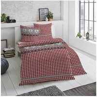 Traumschlaf Landhausherzen rot 200 x 200 cm + 2 x 80 x 80 cm