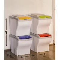 Bama Papierkorb POKER 4 x 20 l - Grau