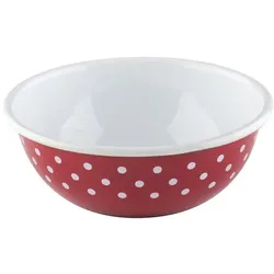 Riess Küchenschüssel Salat Müsli Ø16cm Emaille Country Pünktchen rot