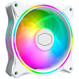 Cooler Master MasterFan MF120 Halo White Edition ARGB-Dual Ring adressierbare RGB-Beleuchtung, Gehäuse - Kühlung, Hybrid-Lüfterblatt-Design, Smart-Sensor, Vibrationsdämpfungsrahmen, mit Controller