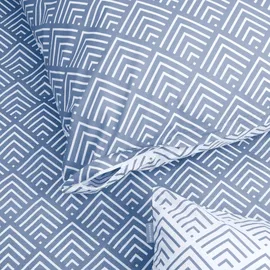 SCHIESSER Mabel Abstraktes Muster Hellblau 135 x 200 cm + 80 x 80 cm