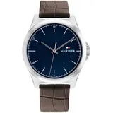 Tommy Hilfiger Analog Quarzuhr für Herren mit Silikon- und Lederarmband