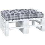 vidaXL Palettenkissen 120 x 80 x 12 cm grau kariert 1 St.