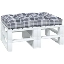 vidaXL Palettenkissen 120 x 80 x 12 cm grau kariert 1 St.