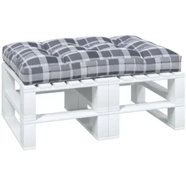 vidaXL Palettenkissen 120 x 80 x 12 cm grau kariert 1 St.
