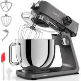 Fentic Küchenmaschine 1800 W, 7 L Edelstahl Rührschüssel, Knetmaschine mit Aluminiumgehäuse, inkl. Rührhaken, Schneebesen, Knethaken und Extra... - Grau