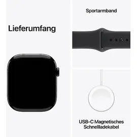 Apple Watch Series 11 GPS + Cellular 46mm Jet Black Aluminium Sport Band black M/L