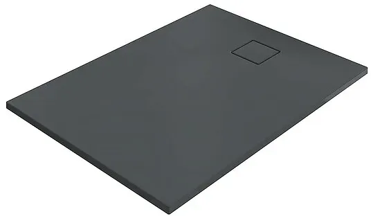 Duschwanne Hüppe EasyFlat 1700 x 52 x 800 mm, Mineralguss, Ablauf kurze Seite, anthrazit matt - EF0226128