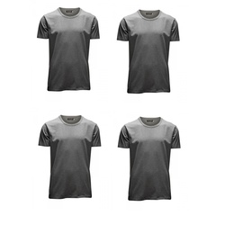 Jack & Jones Herren T-Shirt O-Neck & V-Neck Slim Fit 4er Pack Slim Fit Grau M