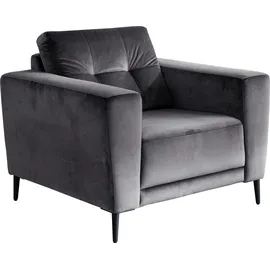trends by hg Sessel Barcelona Polyester 96 x 86 x 89 cm grau mit Metallfuss