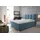 beautysofa Velours Polsterbett KANADA mit 2x Bettkasten, Doppelbett mit Topper 5 cm, Bett mit Federkerns (Stoff: alfa 14 - cappucino, Breite: 160 cm) - Blau