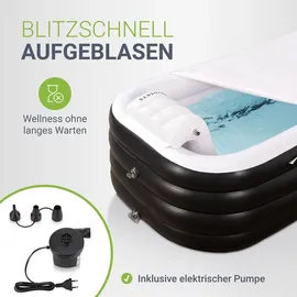 Juskys Aufblasbare Badewanne M - Outdoor Wanne faltbare, mobile Eistonne mit Rückenlehne