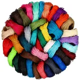 Shappy 400m Microcord 1mm 437 Yard 40 Farben Gewachste Polyesterschnur 1mm Linhasita Paracord Polyester Kordel Makramee Garn 1mm Farbig Garn für Makramee Armbänder Makramee Garn für Armbänder für DIY