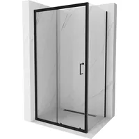 Mexen Apia ausziehbare Duschabtrennung 120 x 90 cm, Transparent, Schwarz - 840-120-090-70-00