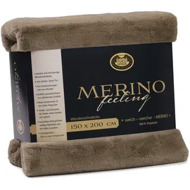 Gözze Merino Decke 150 x 200 cm taupe