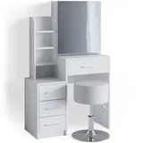 Vicco Schminktisch Conrada mit Hocker weiß 80 x 36 x 132 cm