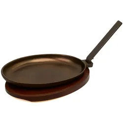 Pott & Flamme Gusseisen Servierpfanne mit  abnehmbarem Griff und einer edlen Hol...
