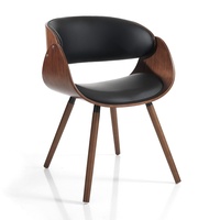 Wink Design Derby Evo Dark Wood, mehrschichtig Stuhl, Nussbaum, Schwarz, 54x52xH73 cm