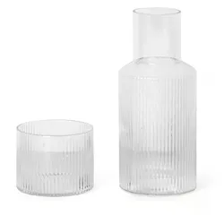 Ferm Living - Ripple Karaffen-Set, klein / klar