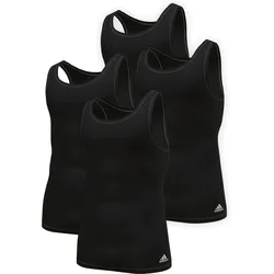 4erPACK adidas Herren Tank Top Unterhemd langlebig feuchtigkeitstransportierend SCHWARZ M