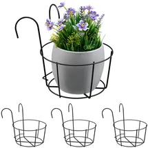 Relaxdays Blumentopf Halter 20 x 21 x 26 cm Schwarz