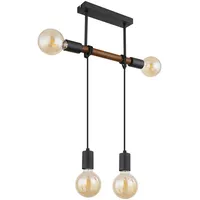 GLOBO Hängeleuchte 4-flg. 39 cm Holz Metall schwarz braun