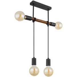 GLOBO Hängeleuchte 4-flg. 39 cm Holz Metall schwarz braun