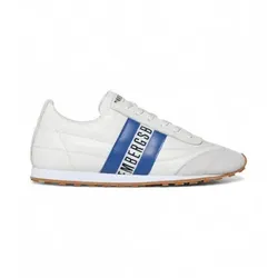 Bikkembergs für Herren. 19137-CP Fußball-Lederschuhe weiß, blau (41), Wohnung, Schnürsenkel, Lässig