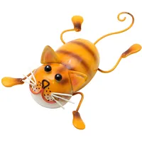 Dekohelden24 Metall Katze mit Magnet/Kühlschrankmagnet, Maße L/B/H: 15,5 x
