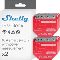 Shelly 1PM Gen4 Unterputz Relais max 16A 1 Kanal WLAN, Bluetooth, Matter, Zigbee Smart-Schalter 2er Pack