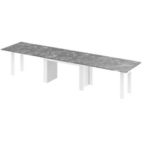 designimpex Esstisch Design Esstisch Tisch HMA-111 XXL ausziehbar 170 bis 410 cm Esszimmer grau|weiß