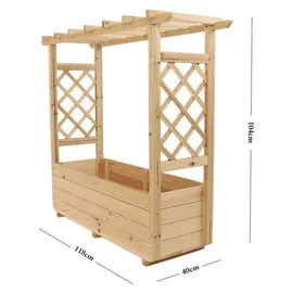 hardin 1fachgut Pflanzkasten mit Rankgitter 98 x 34 x 104 cm Natur