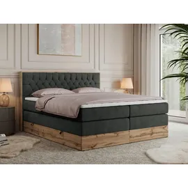 MKS Boxspringbett 160 x 200 cm H4 Dunkelgrau