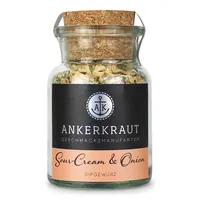 Ankerkraut "Sour-Cream & Onion", Dip-Gewürzmischung für Kartoffelspalten, Brot, Fleisch oder Chips, 90g im Korkenglas