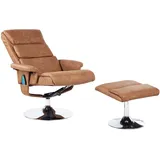 MASSAGESTUHL mit Fußstütze Kunstleder Braun Legend