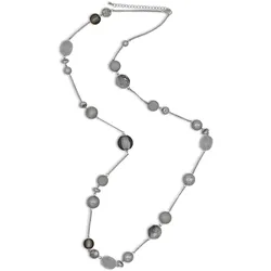Steuer Modeschmuck Kette Lange Metall Kette mit Zierelementen rhodiumfarben