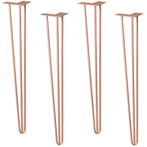 Wagner Möbelbeine HAIRPIN LEGS Retro 4tlg. Set - 12 x 12 x 71 cm, Stahl, kupfer, Bein schräg&Anschraubplatte - 12827404