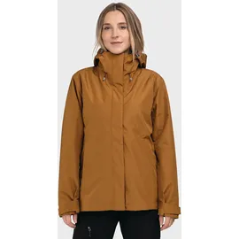Schöffel Damen 3in1 Jacket Style Okere WMS, wasserdichte, atmungsaktive Outdoorjacke mit herausnehmbarer Fleecejacke, caramel, 36