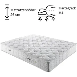 Bambi Boxspringbett 140x200 mit Bettkasten mit Matratzen Golden Prime Set Stauraum 7-Komfortzonen H4 Gold/Beige - Gold/Beige