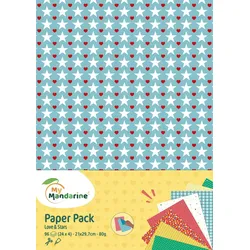 Avenue Mandarine 3x Paper Pack, A4, Love Love & Stars - Mehrfarbig CC057C