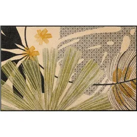 Wash+Dry Fußmatte Gr. 3, grün (beige, grün, gemustert), B:60cm H:7mm L:180cm, Polyamid, Teppiche, Fußmatte