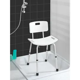 Wenko Secura Dusch- und Badhocker mit Rückenlehne weiß